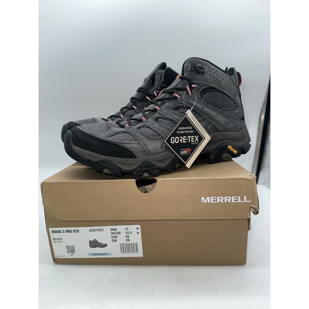 Merrell Mens 11 Beluga Moab 3 Mid Gore Tex GTX Hiking Outdoor Boot J035785Z